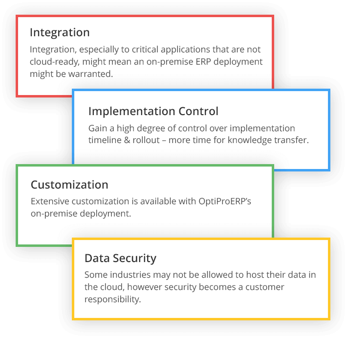 Benefits of OptiProERP On-Premise ERP